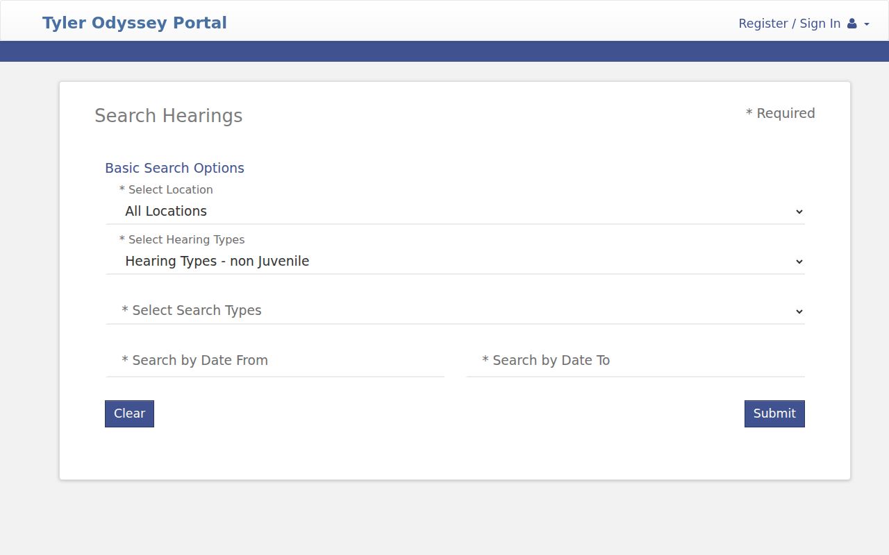 Kimble County case search UCMS hearing controls