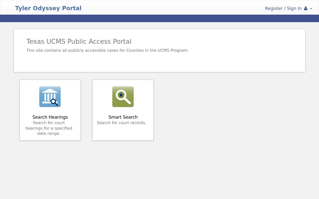 Kimble County case search UCMS public portal